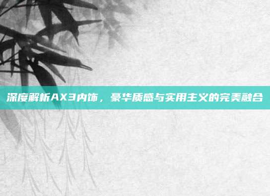 深度解析AX3内饰,豪华质感与实用主义的完美融合