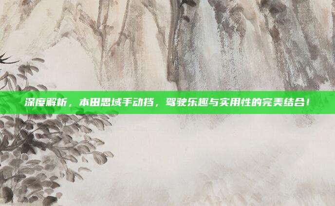 深度解析，本田思域手动挡，驾驶乐趣与实用性的完美结合！