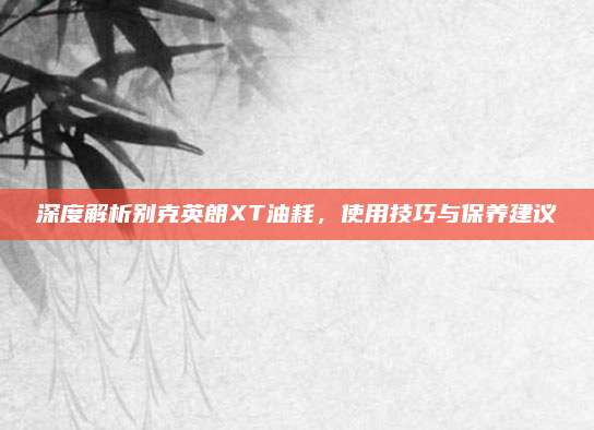 深度解析别克英朗XT油耗,使用技巧与保养建议