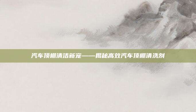 汽车顶棚清洁新宠——揭秘高效汽车顶棚清洗剂