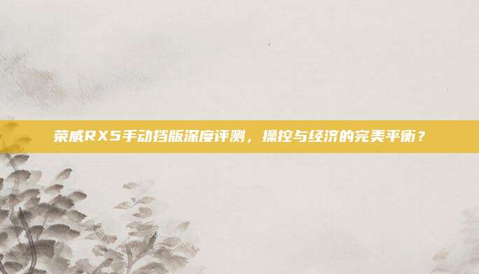荣威RX5手动挡版深度评测,操控与经济的完美平衡?