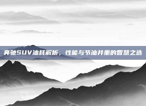 奔驰SUV油耗解析,性能与节油并重的智慧之选