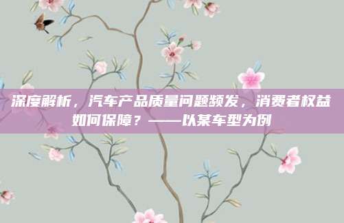 深度解析,汽车产品质量问题频发,消费者权益如何保障?——以某车型为例