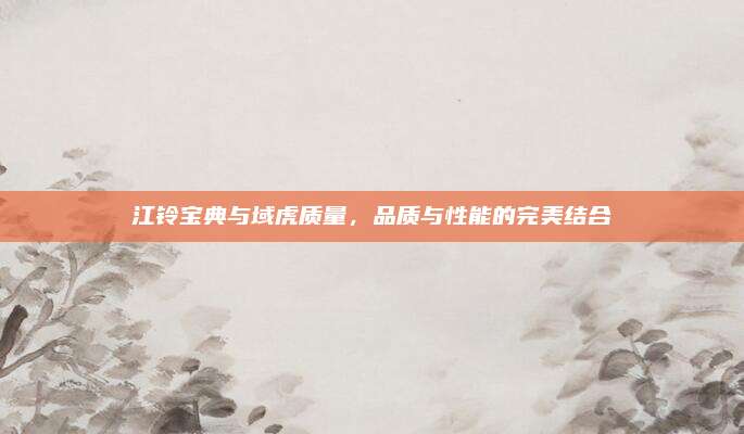 江铃宝典与域虎质量，品质与性能的完美结合