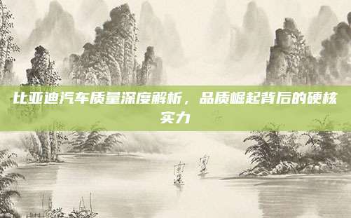 比亚迪汽车质量深度解析,品质崛起背后的硬核实力