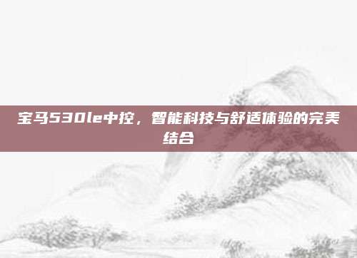 宝马530le中控，智能科技与舒适体验的完美结合