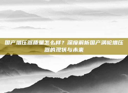 国产增压器质量怎么样?深度解析国产涡轮增压器的现状与未来