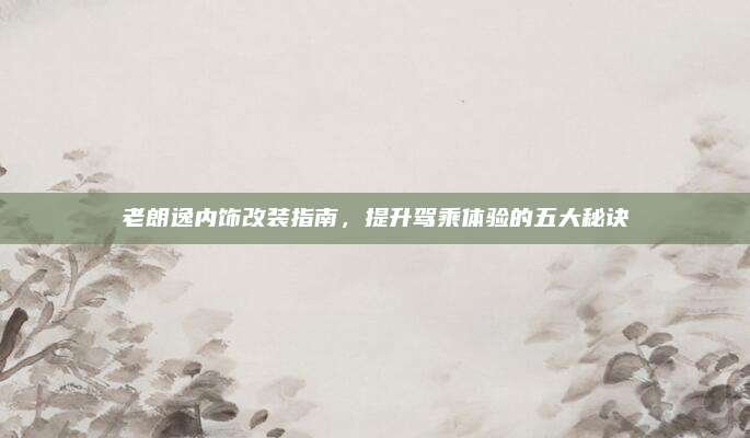 老朗逸内饰改装指南，提升驾乘体验的五大秘诀