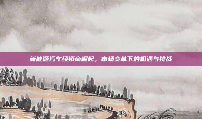 新能源汽车经销商崛起，市场变革下的机遇与挑战