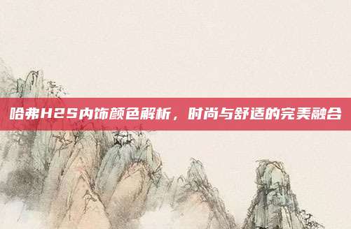 哈弗H2S内饰颜色解析,时尚与舒适的完美融合