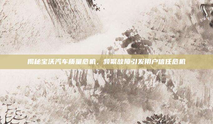 揭秘宝沃汽车质量危机,频繁故障引发用户信任危机