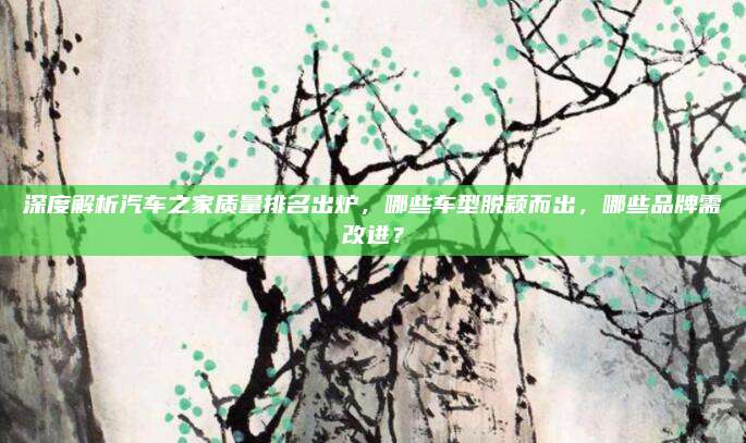 深度解析汽车之家质量排名出炉,哪些车型脱颖而出,哪些品牌需改进?