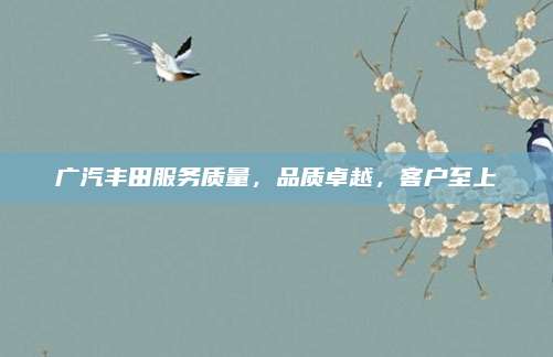 广汽丰田服务质量,品质卓越,客户至上