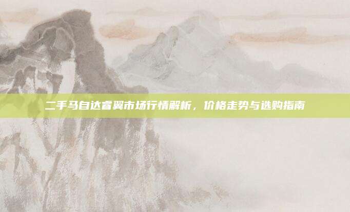 二手马自达睿翼市场行情解析,价格走势与选购指南