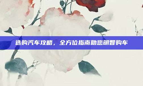 选购汽车攻略,全方位指南助您明智购车