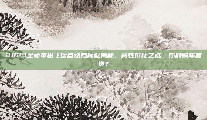 2023全新本田飞度自动挡标配揭秘,高性价比之选,你的购车首选?