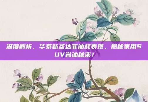 深度解析,华泰新圣达菲油耗表现,揭秘家用SUV省油秘密!