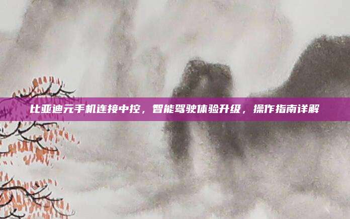 比亚迪元手机连接中控,智能驾驶体验升级,操作指南详解