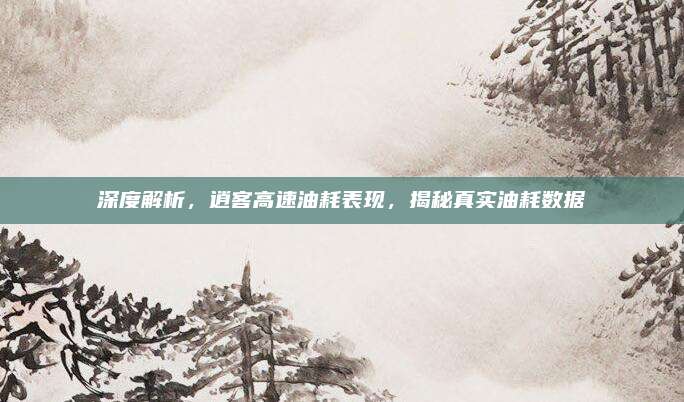 深度解析，逍客高速油耗表现，揭秘真实油耗数据