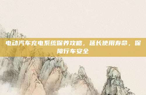电动汽车充电系统保养攻略,延长使用寿命,保障行车安全