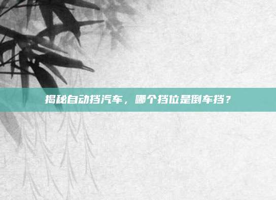 揭秘自动挡汽车，哪个挡位是倒车挡？
