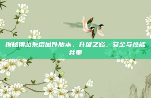 揭秘博越系统固件版本,升级之路,安全与性能并重
