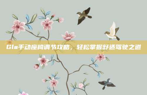 Gla手动座椅调节攻略,轻松掌握舒适驾驶之道
