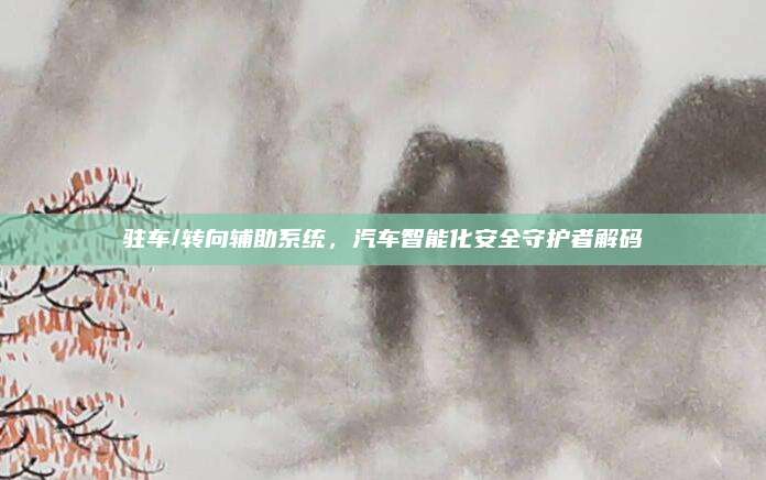 驻车/转向辅助系统，汽车智能化安全守护者解码