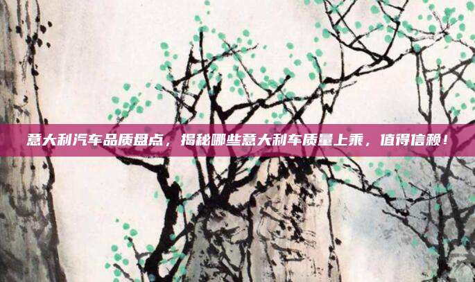 意大利汽车品质盘点,揭秘哪些意大利车质量上乘,值得信赖!