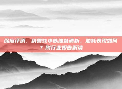 深度评测,科鲁兹小熊油耗解析,油耗表现如何?附行业报告解读