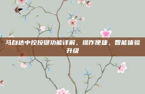 马自达中控按键功能详解,操作便捷,智能体验升级