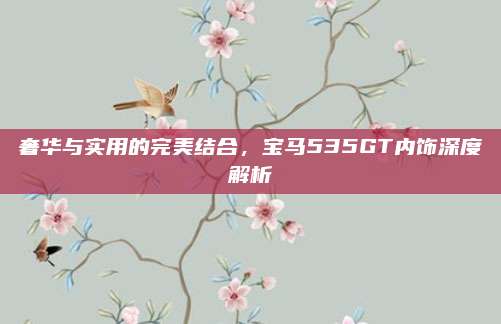 奢华与实用的完美结合,宝马535GT内饰深度解析