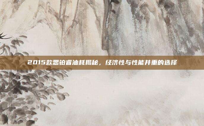 2015款思铂睿油耗揭秘,经济性与性能并重的选择