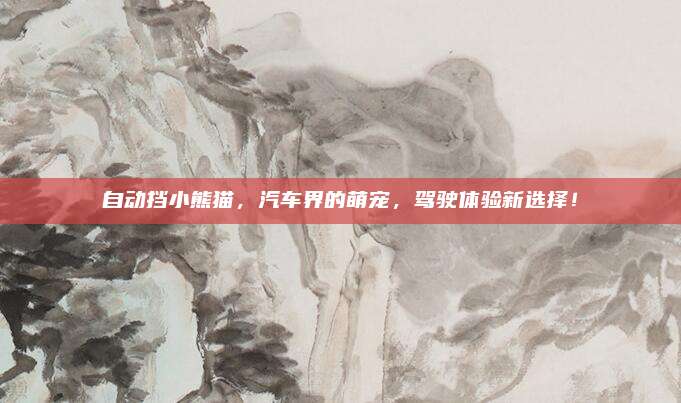 自动挡小熊猫,汽车界的萌宠,驾驶体验新选择!