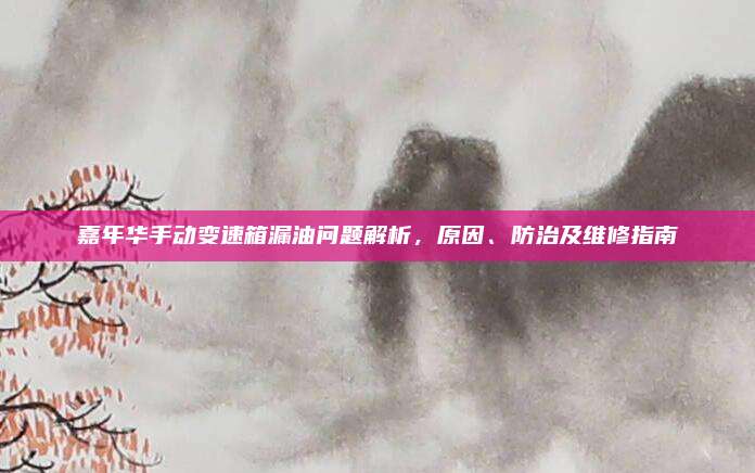 嘉年华手动变速箱漏油问题解析,原因、防治及维修指南