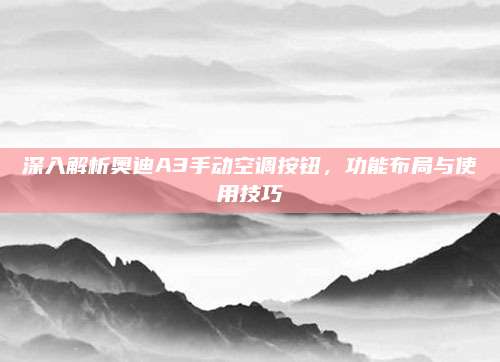 深入解析奥迪A3手动空调按钮,功能布局与使用技巧