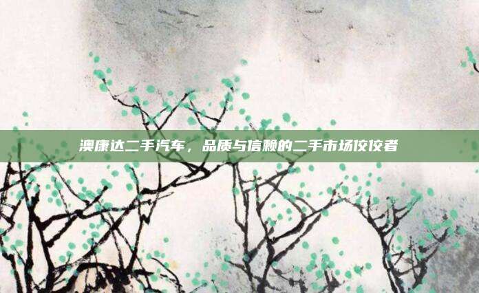 澳康达二手汽车,品质与信赖的二手市场佼佼者