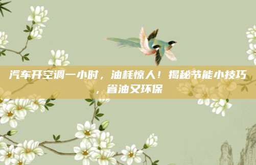 汽车开空调一小时，油耗惊人！揭秘节能小技巧，省油又环保