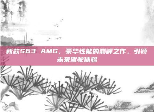 新款S63 AMG,豪华性能的巅峰之作,引领未来驾驶体验