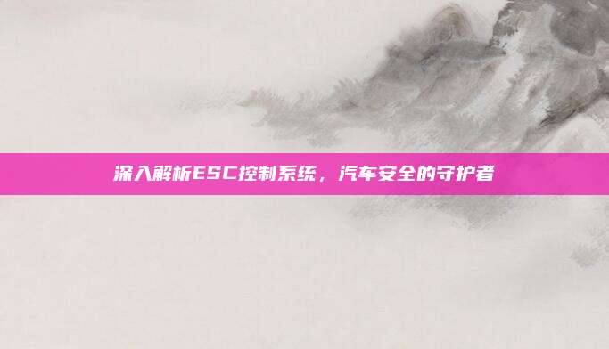 深入解析ESC控制系统,汽车安全的守护者