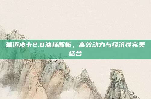 瑞迈皮卡2.0油耗解析,高效动力与经济性完美结合