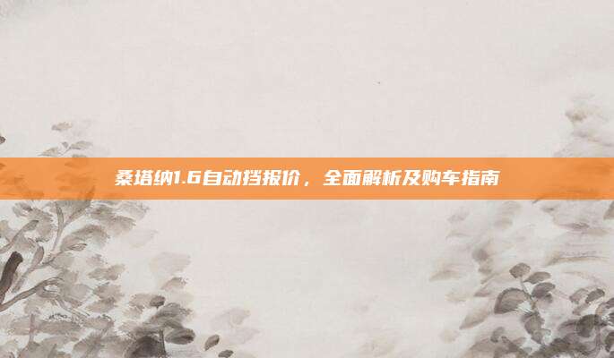 桑塔纳1.6自动挡报价,全面解析及购车指南