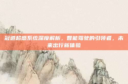 冠道超感系统深度解析,智能驾驶的引领者,未来出行新体验