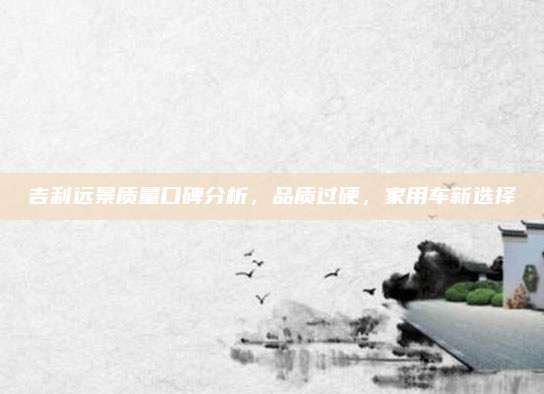 吉利远景质量口碑分析,品质过硬,家用车新选择
