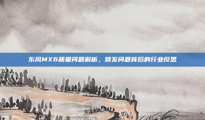东风MX6质量问题解析,频发问题背后的行业反思