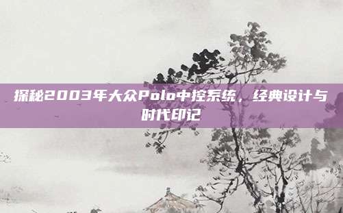 探秘2003年大众Polo中控系统,经典设计与时代印记