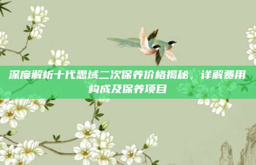 深度解析十代思域二次保养价格揭秘,详解费用构成及保养项目