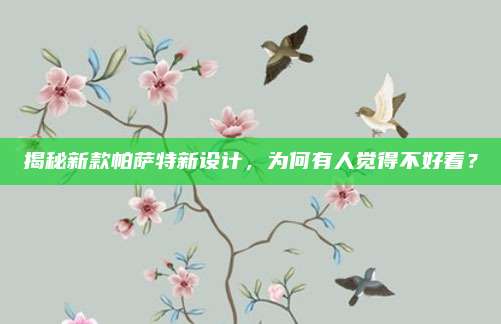 揭秘新款帕萨特新设计,为何有人觉得不好看?
