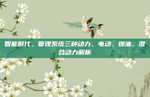 智能时代,管理系统三种动力,电动、燃油、混合动力解析