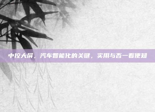 中控大屏，汽车智能化的关键，实用与否一看便知